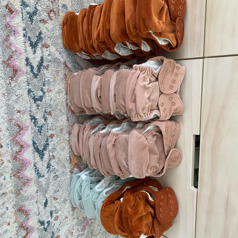 Orange and Blue Grovia cloth diapers 19